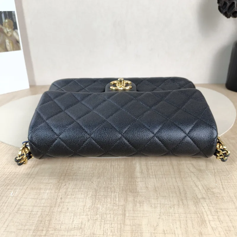 Chanel Crossbody Bag Editioncf mini Black Grained Calfskin 23.5 × 7 × 15 cm — detail view 9 of 13