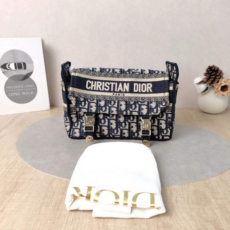 DIOR Crossbody Bag camp Messenger Bag Blue Canvas Small23 × 8 × 15 cm — cover view 3 of 6