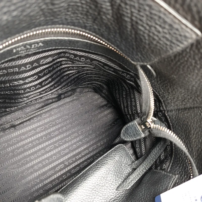 PRADA Shoulder Bag Bucket Bag Black Calfskin One Size 28 × 15 × 27 cm — detail view 8 of 11
