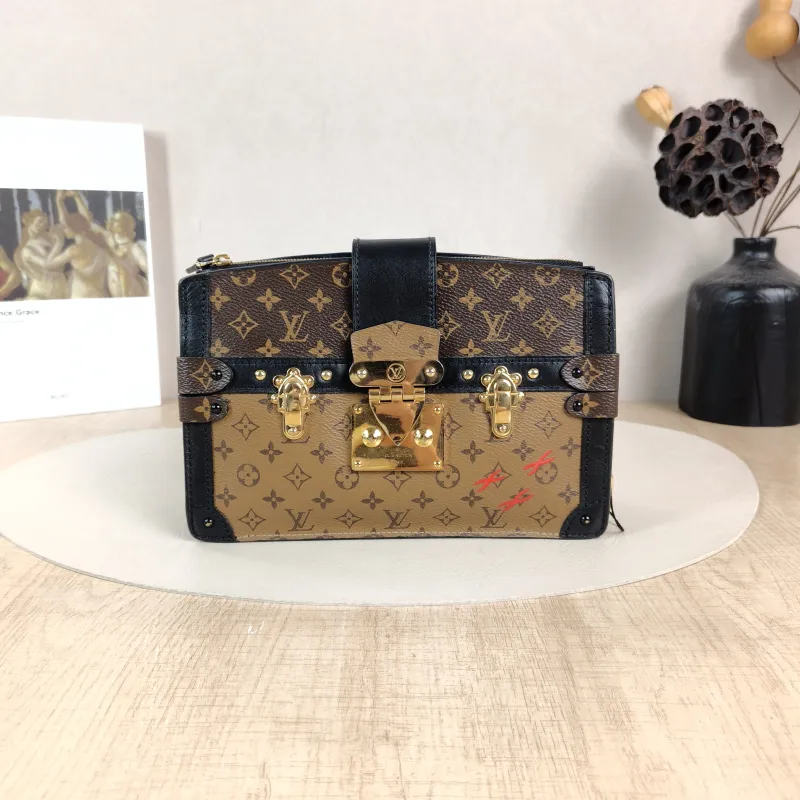Louis Vuitton Crossbody Bag Trunk Clutch Box Monogram PV Cmini20 × 5.5 × 12 cm
