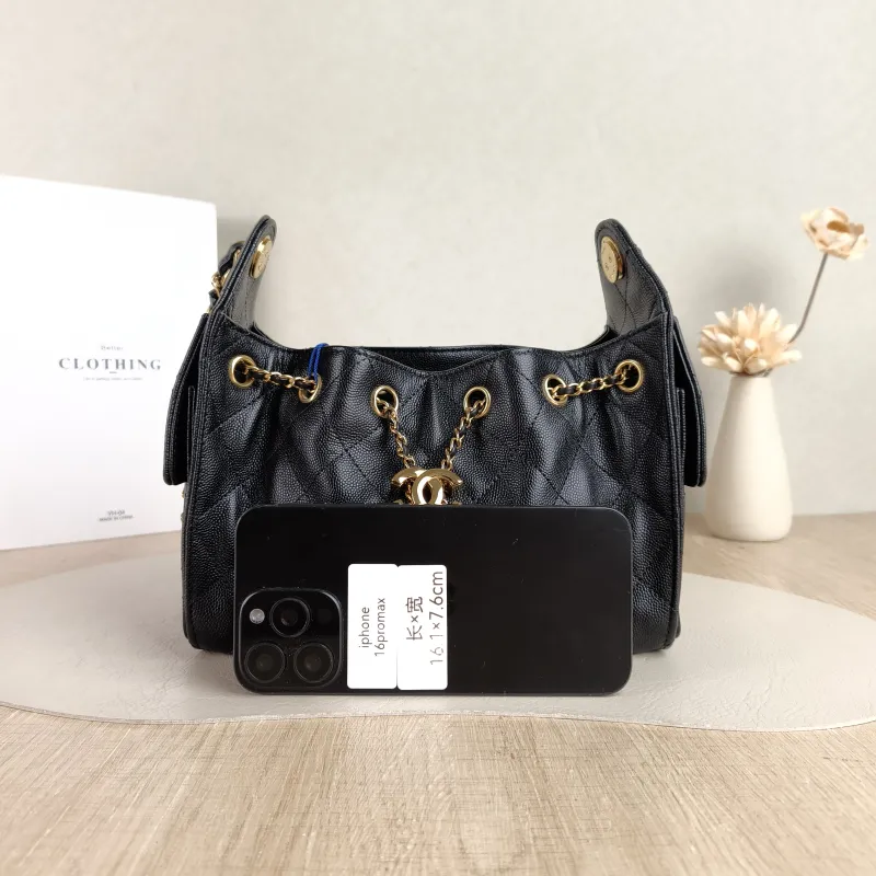 Chanel Shoulder Bag 25Bag Black Grained Calfskin Mini 20 × 12.5 × 22 cm — cover view 5 of 5
