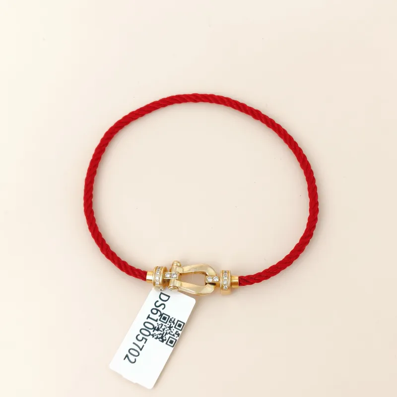 FRED Bracelet Force 10 Collection Bracelet Yellow Gold 18KY ellow Gold Diamond Medium 2*1cm