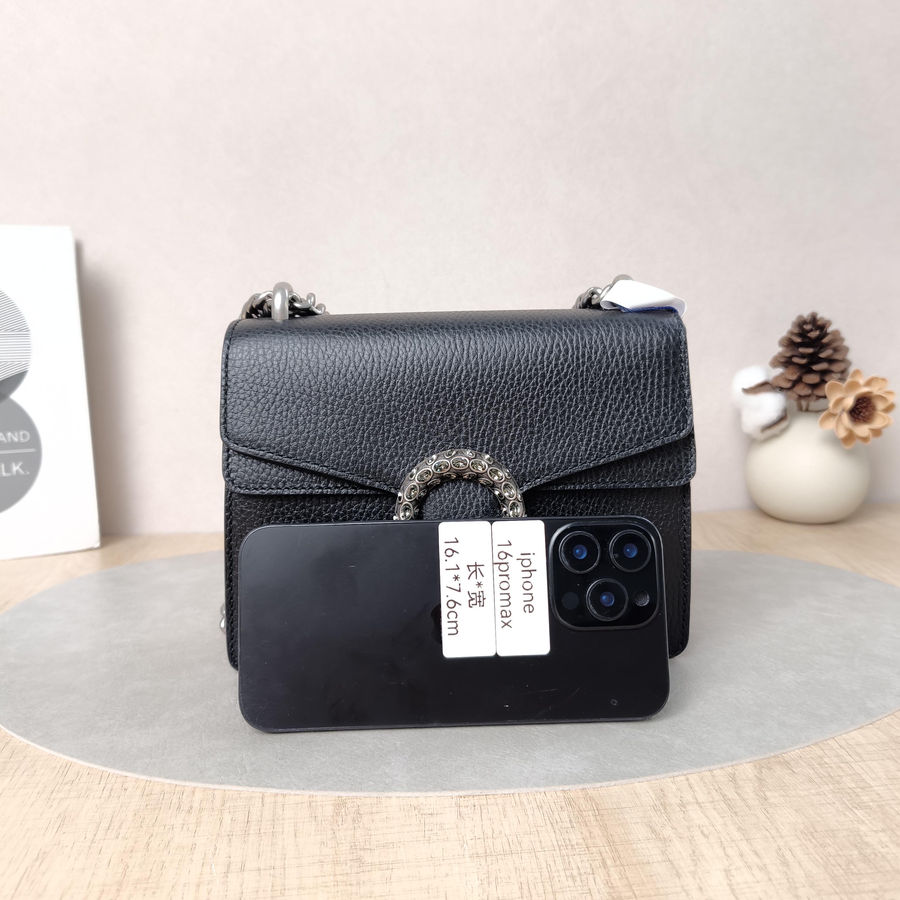 GUCCI Shoulder Bag Dionysus Black Calfskinmini20 × 5 × 15.5 cm — cover view 3 of 5