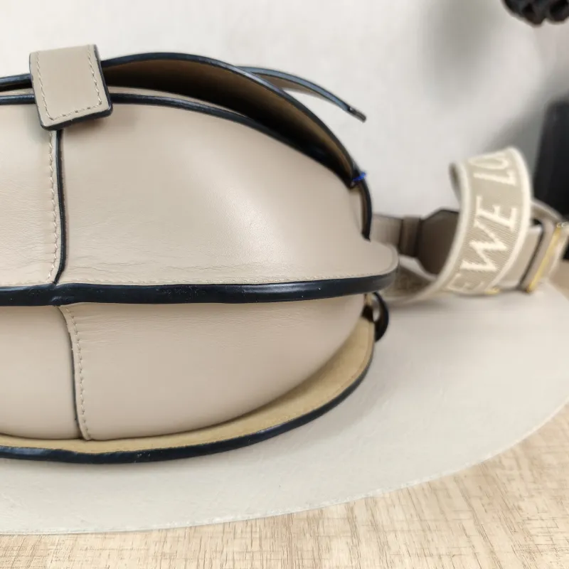 LOEWE Crossbody Bag Gate Grey Calfskin Medium 25 × 11.5 × 19 cm — detail view 12 of 12