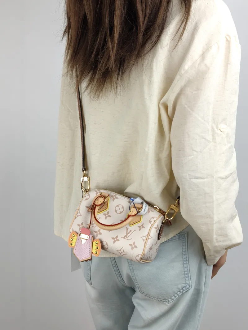 Louis Vuitton Crossbody Bag Speedy Nano PVC nano 16 × 7.5 × 10 cm — on-model view 2 of 2