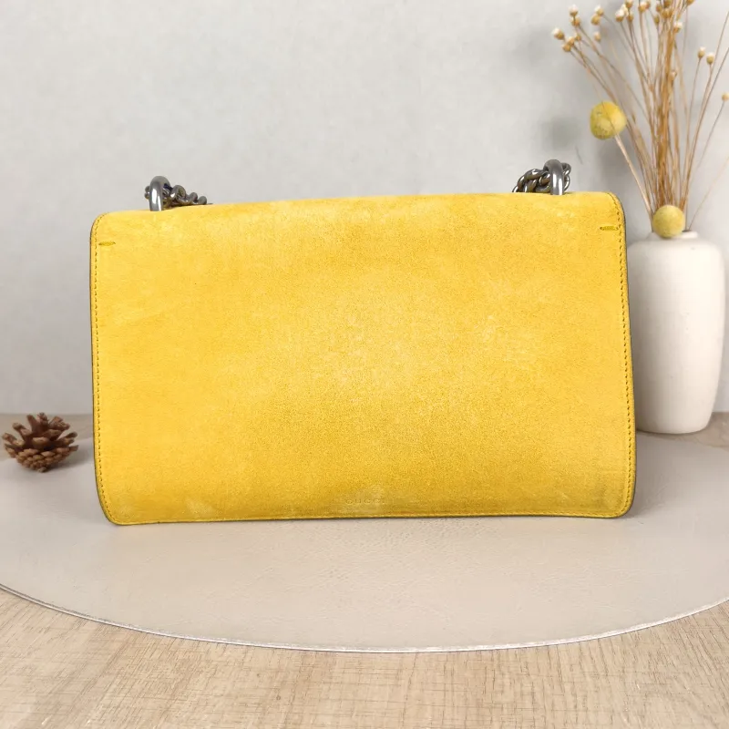 GUCCI Crossbody Bag Dionysus Yellow Suede Medium 28 × 9 × 17 cm — cover view 3 of 5