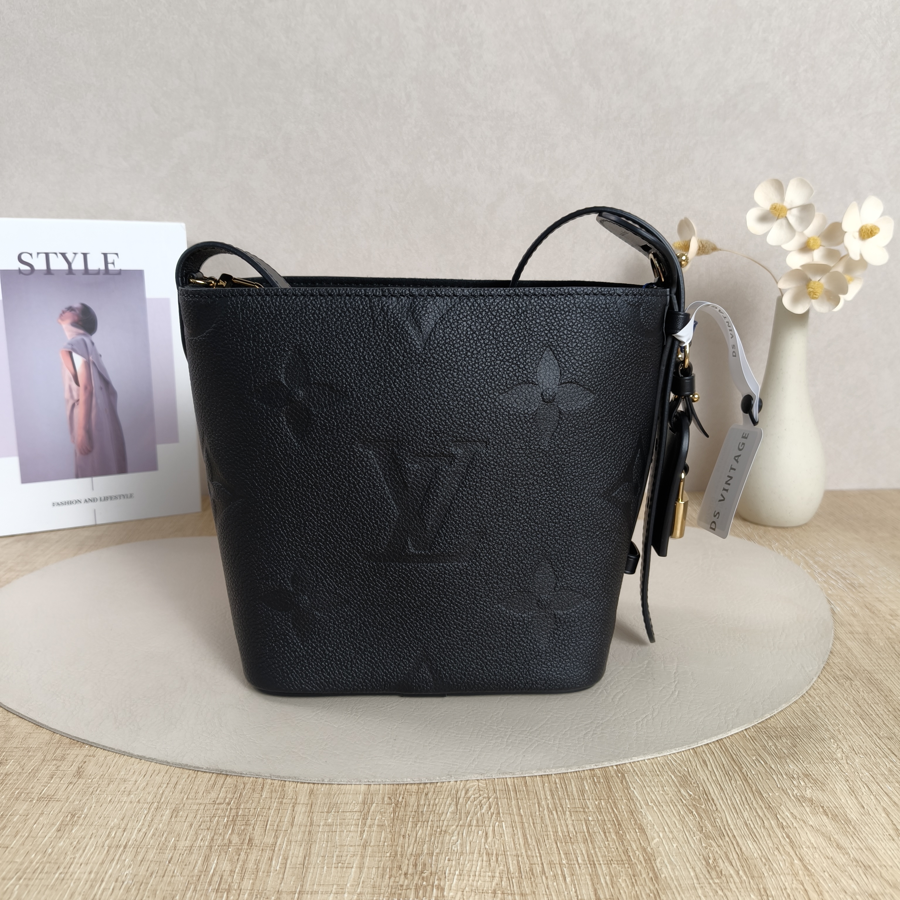 Louis Vuitton Top Handle Bag ALL IN BB Black Monogram Empreinte Embossed Calfskin BB18 × 12 × 16 cm — cover view 2 of 12