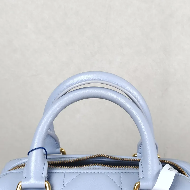 DIOR Shoulder Bag Groove 20 Top Handle Bag Blue Calfskin Small 20.5 × 12 × 13.5 cm — detail view 10 of 12