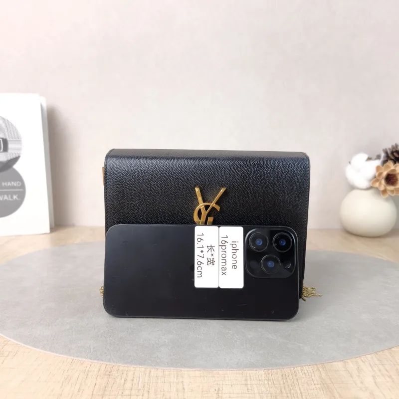 SAINT LAURENT Crossbody Bag KATE Box Chain Bag Black Calfskin One Size18 × 5.5 × 14 cm — cover view 6 of 6