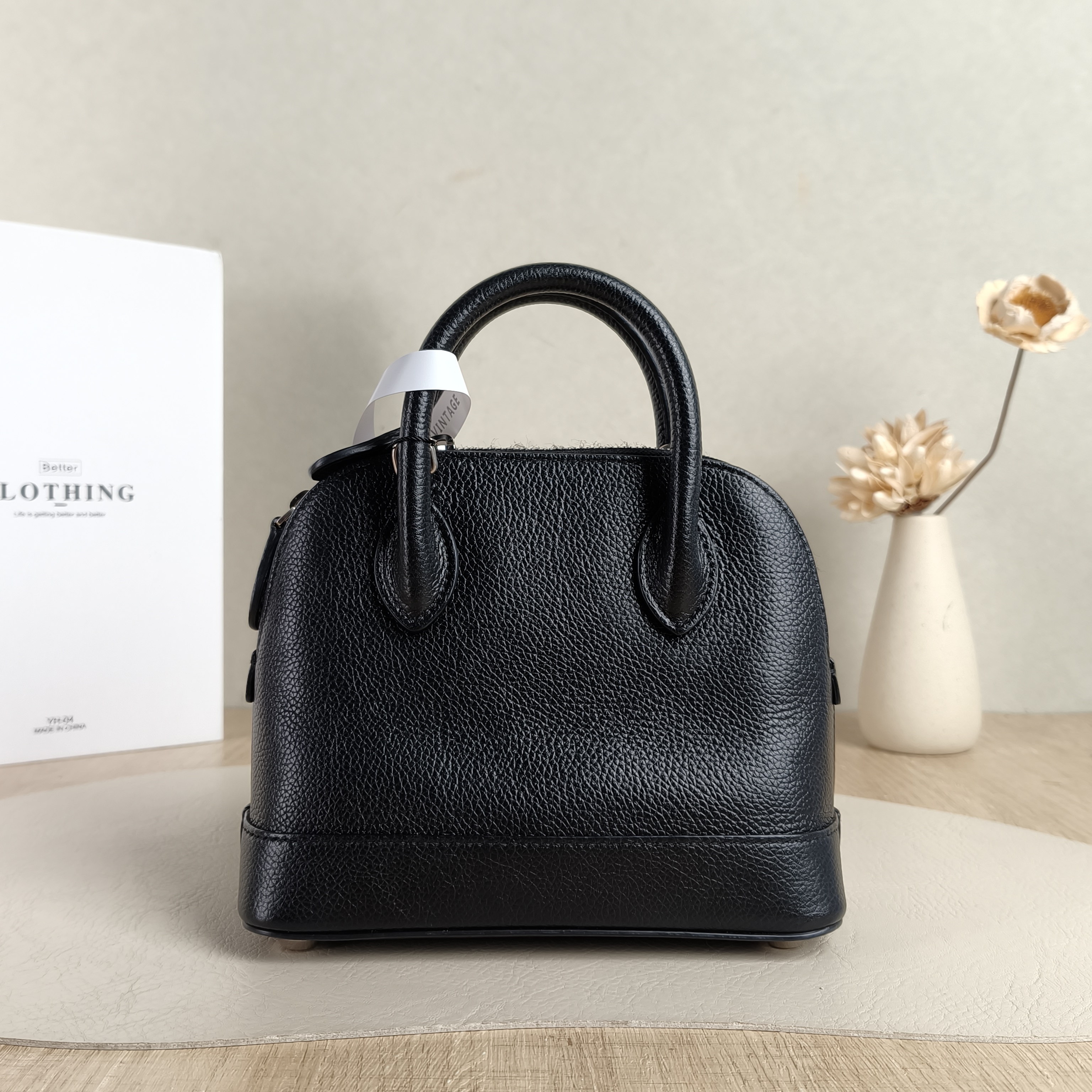 BALENCIAGA Top Handle Bag Ville Dome Bag Collection Black Calfskin Small18 × 8 × 14 cm — cover view 5 of 5