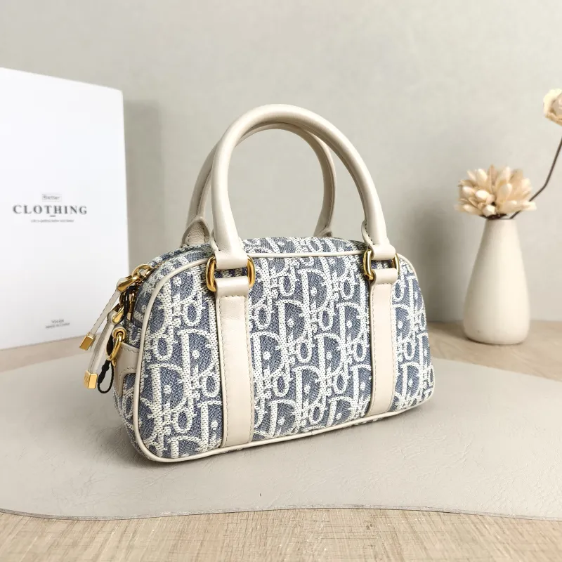 DIOR Top Handle Bag D-Vibe East-West Bowling Bag Blue mini20.5 × 7 × 12 cm — cover view 2 of 5