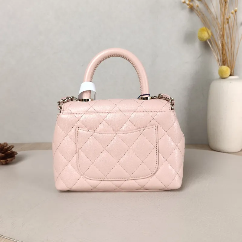 Chanel Top Handle Bag Coco Handle​ Pink Grained Calfskin Mini 14.5 × 5.5 × 11.5 cm — cover view 2 of 5