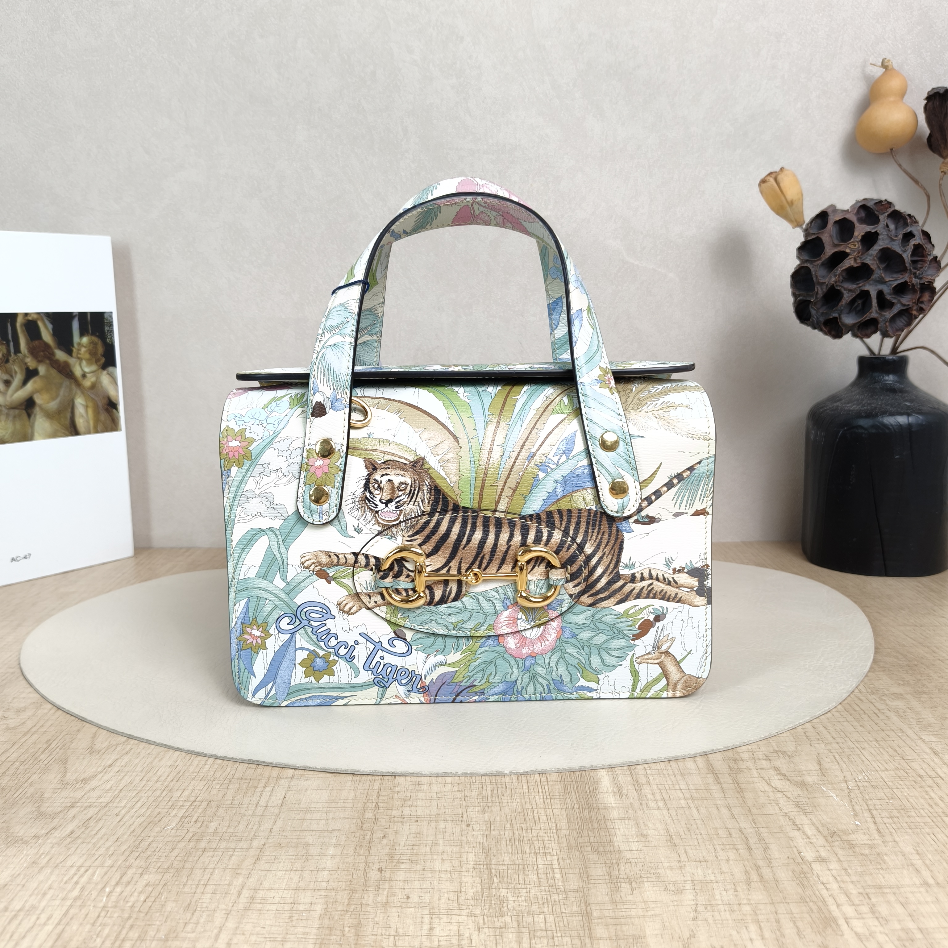 GUCCI Top Handle Bag1955Horsebit Box Bag Colorblock PV Cmini23 × 12 × 16 cm