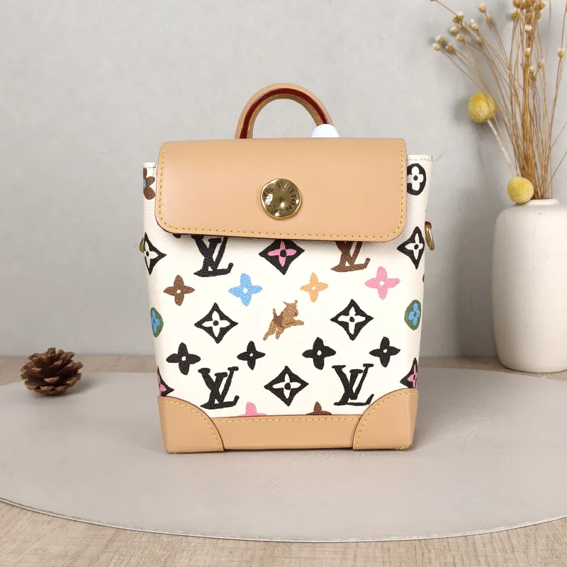 Louis Vuitton Crossbody Bag Nano Steamer Shoulder Bag Tyler Yellow PVC nano 15 × 7 × 18 cm