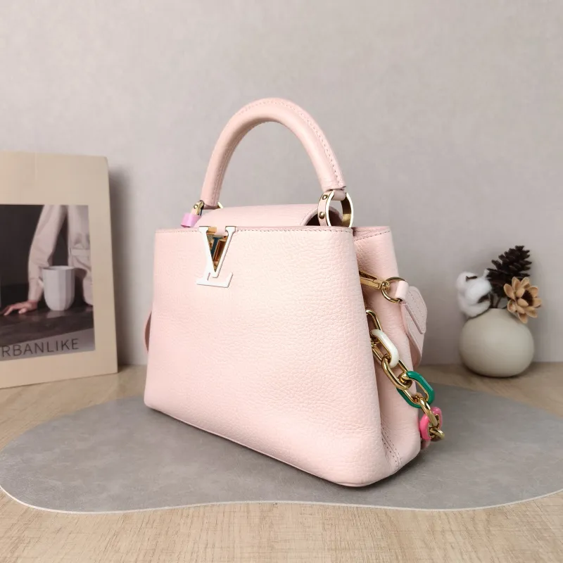 Louis Vuitton Top Handle Bag Capucines Pink Calfskin BB 27 × 9 × 17.5 cm — cover view 2 of 5