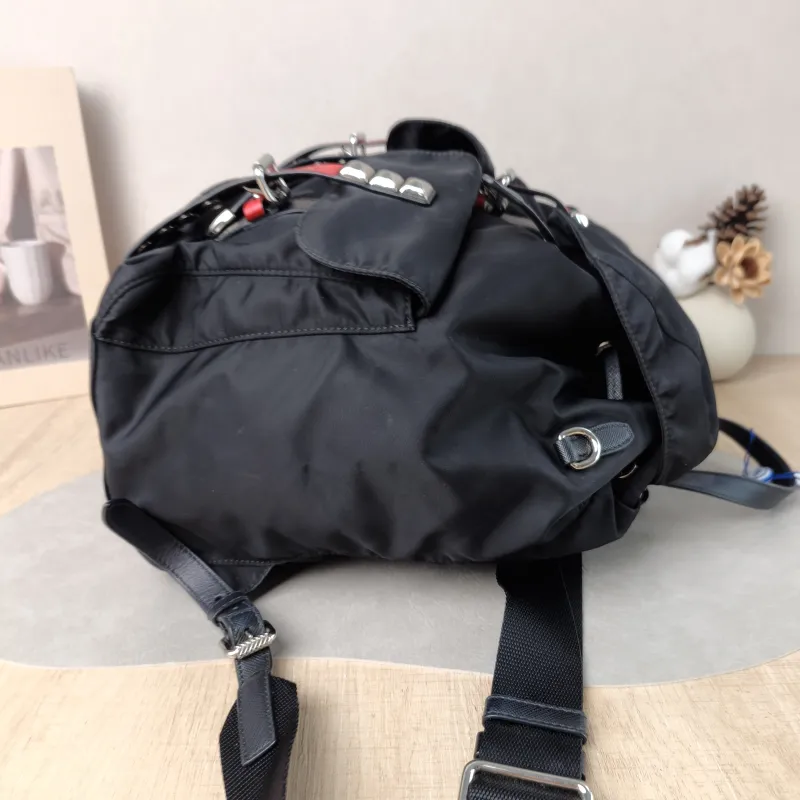 PRADA Backpack Nylon Backpack Black Nylon One Size 30 × 15 × 30 cm — detail view 7 of 14