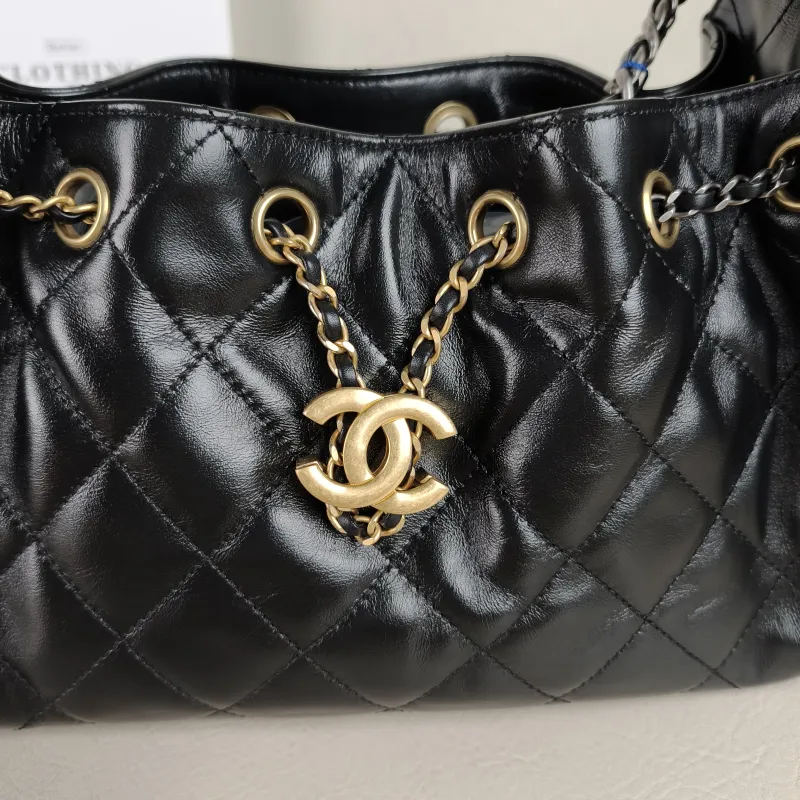 Chanel Shoulder Bag 25Bag Black Waxed Leather Calfskin Mini 20 × 12.5 × 22 cm — detail view 1 of 13