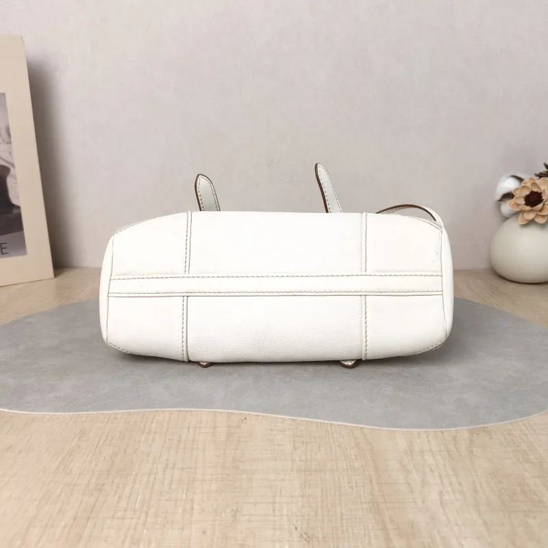 PRADA Crossbody Bag Karin Tote Bag White Calfskin Small 24 × 9 × 14 cm — cover view 3 of 5