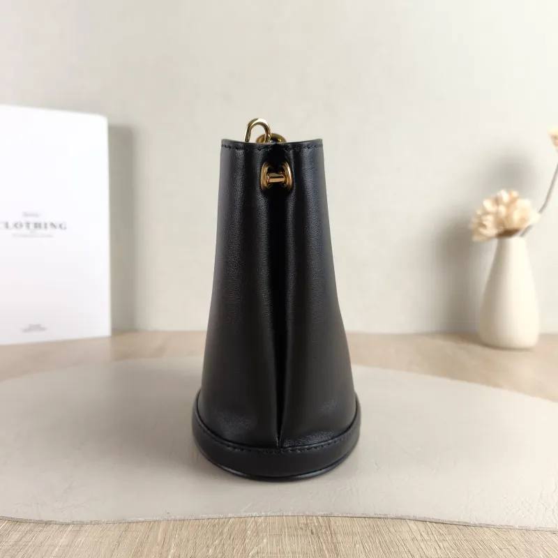 Louis Vuitton Shoulder Bag Bloom Hobo Bucket Bag Black Calfskin Mini 16 × 11 × 17.5 cm — detail view 8 of 9