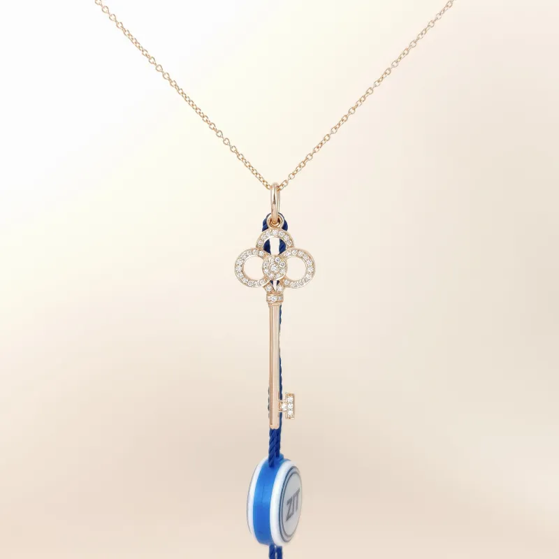 Tiffany&Co. Necklace Keys Collection Necklace Pendant Rose Gold Diamond18KR ose Gold One Size46.5cm