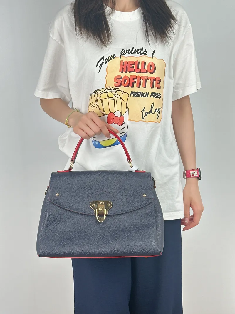 Louis Vuitton Crossbody Bag Georges Blue Calfskin Medium34 × 15 × 22 cm — on-model view 1 of 2