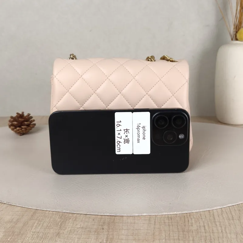 Chanel Crossbody Bag Pink Lambskinmini17 × 8 × 13.5 cm — cover view 5 of 5