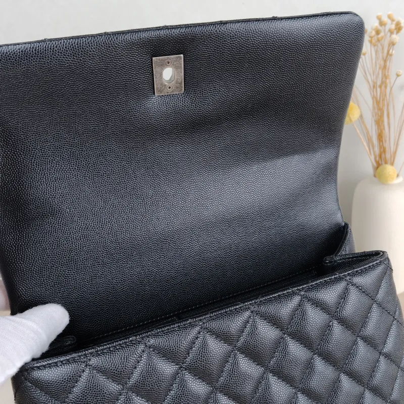 Chanel Top Handle Bag Coco Handle​ Black Grained Calfskin Medium 29 × 12 × 18 cm 23 — detail view 4 of 14