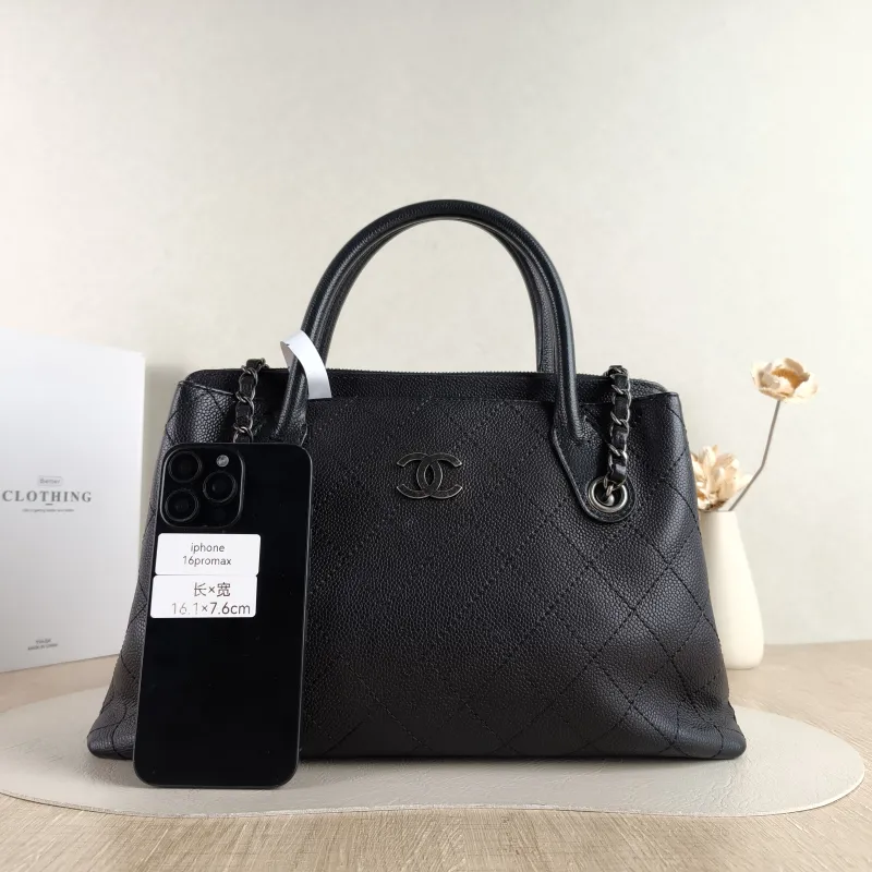 Chanel Top Handle Bag Shoulder Bag Black Grained Calfskin One Size 34 × 9 × 21 cm 21 — cover view 4 of 5