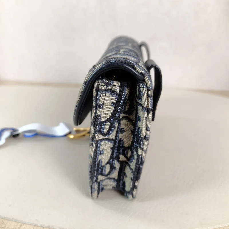 DIOR Belt Bag Saddle Belt Bag Blue Canvas One Size 17 × 3.5 × 10.5 cm — detail view 6 of 11