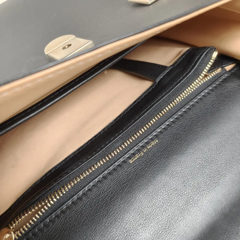 DELVAUX Crossbody Bag Tempete Top Handle Bag Black Calfskin Medium27.5 × 9 × 23 cm — detail view 11 of 14