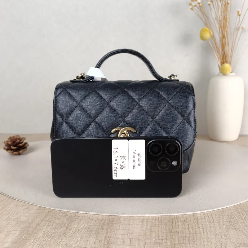 Chanel Crossbody Bag affinity Messenger Bag Black with Gold-Tone Hardware Grained Calfskin Small 19 × 7 × 14 cm 27 — cover view 2 of 5