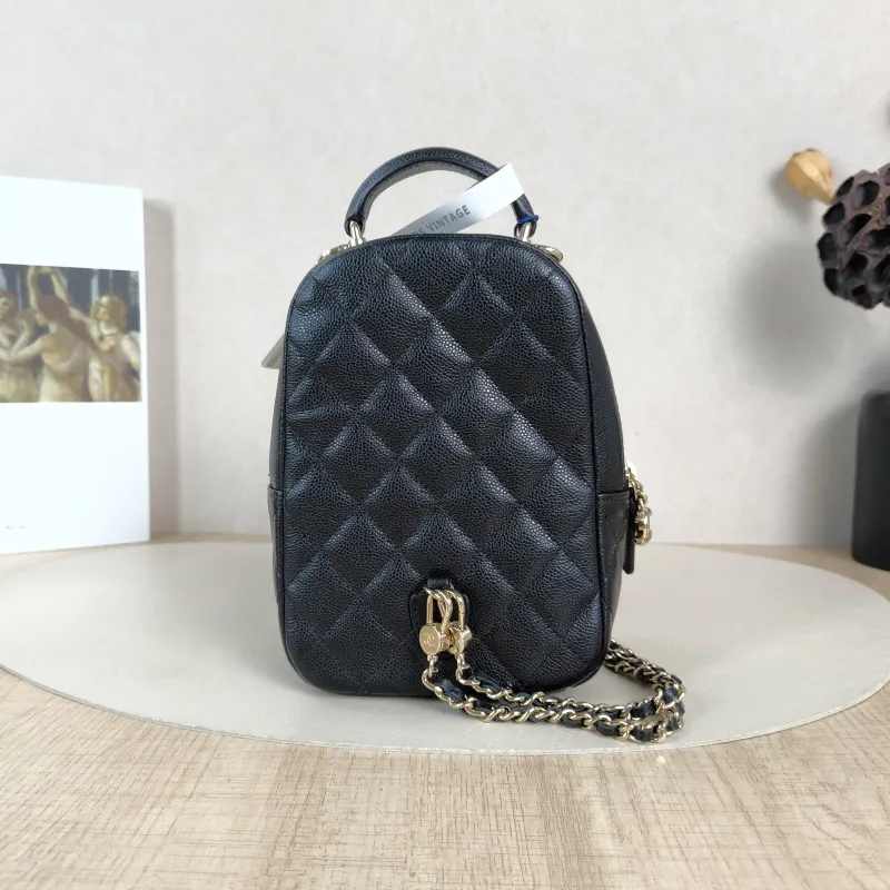 Chanel Backpack mini Backpack Collection Black Grained Calfskin One Size13 × 9 × 18 cm — cover view 5 of 6