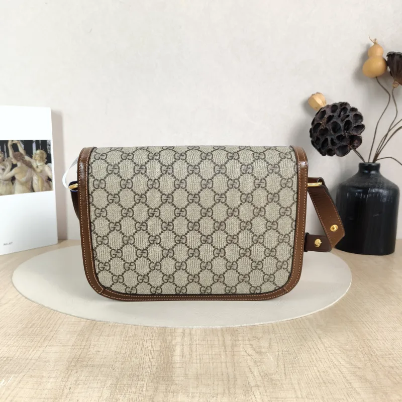 GUCCI Shoulder Bag Horsebit 1955 Horsebit Medium Monogram PVC Medium 25 × 8 × 18 cm — cover view 5 of 6