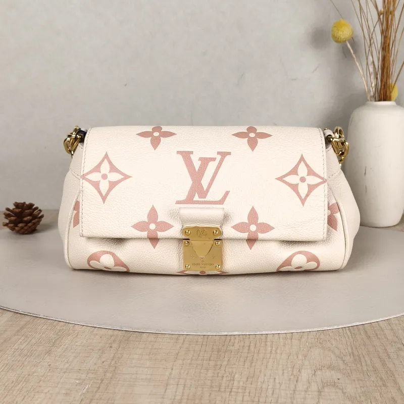 Louis Vuitton Crossbody Bag Favorite White · Pink Empreinte Embossed Calfskin Monogram Medium24 × 9 × 14 cm