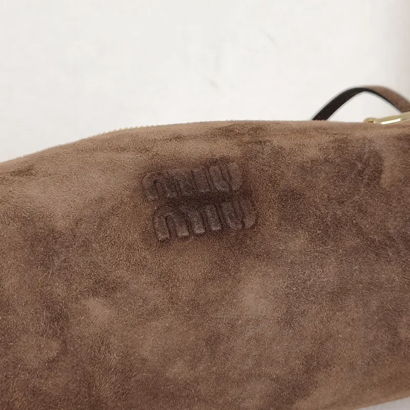 Miumiu Shoulder Bag logo Brown Suede One Size 22 × 9 × 9 cm — detail view 7 of 11