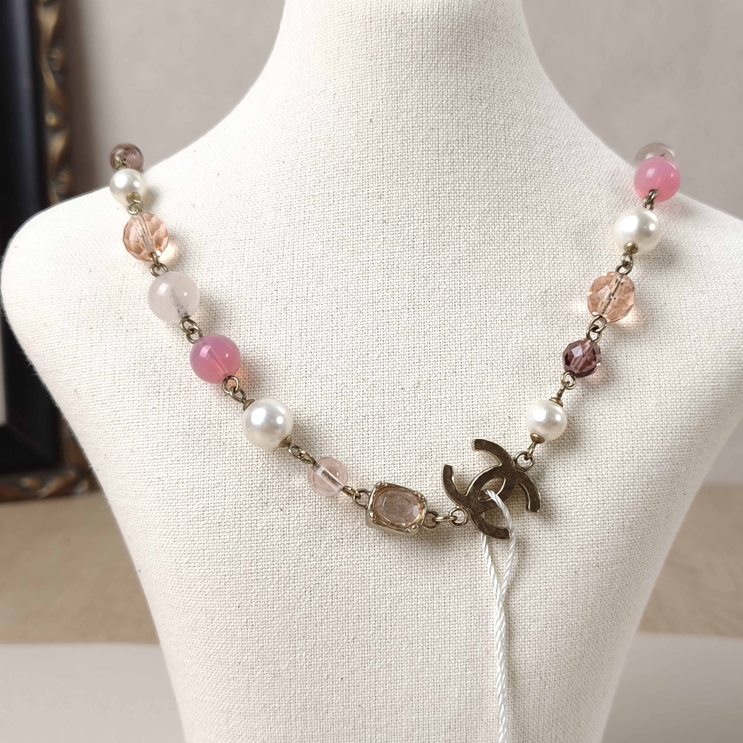 Chanel Necklace c Necklace White 42cm