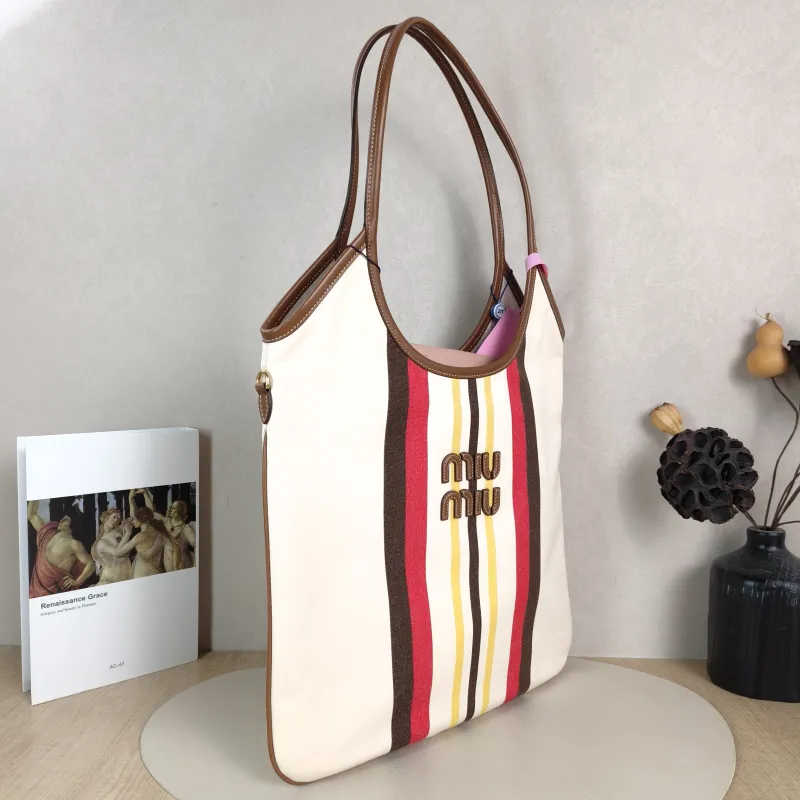 Miumiu Shoulder Bag IVY Tote Shopping Tote Canvas Medium 35*40 — cover view 4 of 5