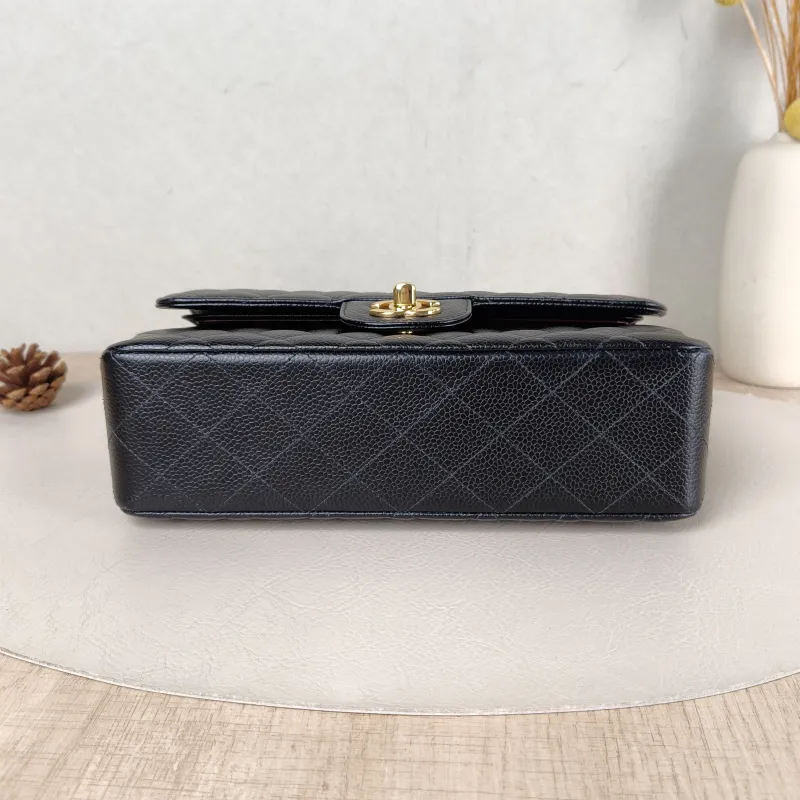 Chanel Crossbody Bag Classic Flap CF Black Grained Calfskin Small 23 × 6 × 14.5 cm — cover view 3 of 6