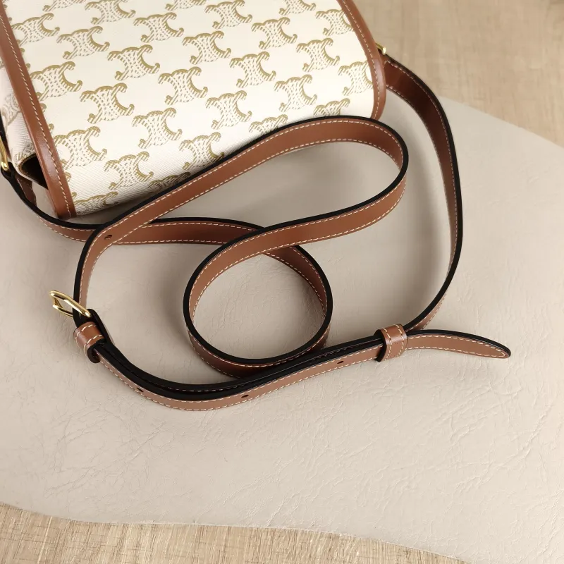 CELINE Crossbody Bag FOLCO White PVC Medium 18.5 × 8 × 17 cm — detail view 4 of 10