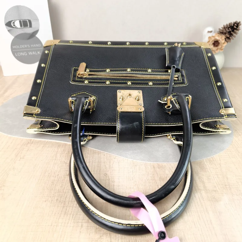 Louis Vuitton Top Handle Bag Suhali Vintage Black Lambskin One Size 36 × 12 × 22 cm — detail view 4 of 13
