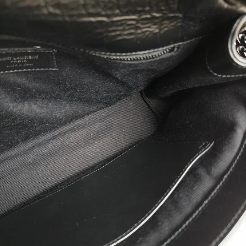 SAINT LAURENT Crossbody Bag Niki Black Waxed Leather Calfskin Medium 28 × 8.5 × 20 cm — detail view 11 of 12