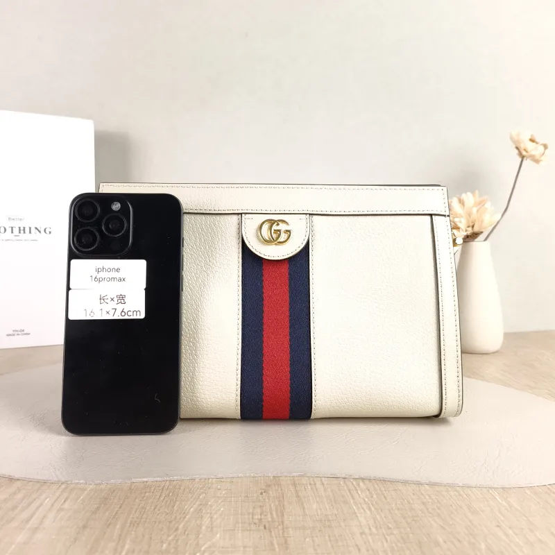 GUCCI Crossbody Bag Ophidia White Calfskin 26 × 8 × 17 cm — cover view 2 of 5