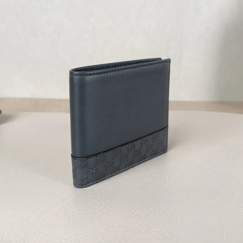 GUCCI Wallet Wallet Grey Calfskin One Size11 × 1 × 9 cm — cover view 4 of 6