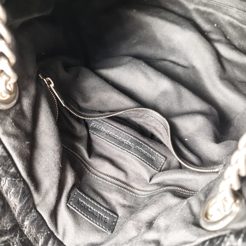 BALENCIAGA Crossbody Bag Crush Black Waxed Leather Large35 × 14 × 37 cm — detail view 1 of 13