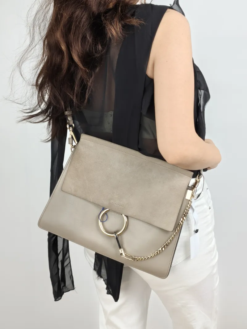 Chloé Crossbody Bag Crossbody Bag Grey Suede One Size31 × 5 × 26 cm — on-model view 2 of 2