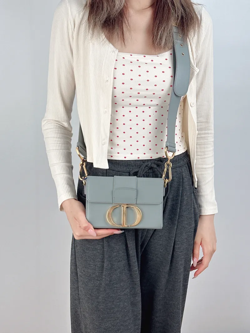 DIOR Crossbody Bag30Montaigne 30 Box Box Grey Calfskinmini17.5 × 5 × 11.5 cm — on-model view 1 of 2