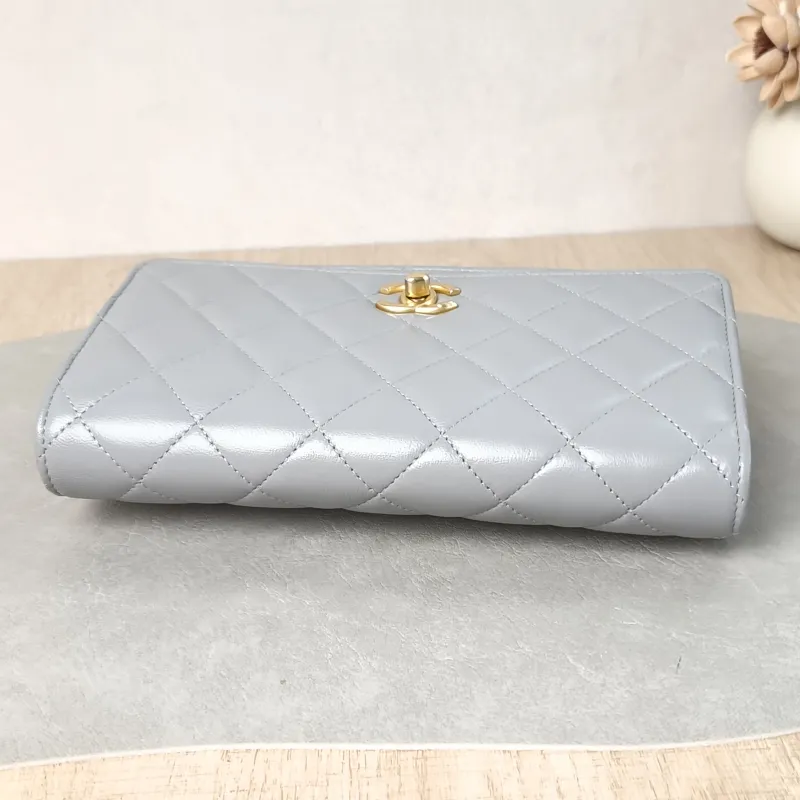 Chanel Crossbody Bag CF WOCWOC Bag Grey Lambskin Mini 19.2 × 3.5 × 12.3 cm — detail view 3 of 12