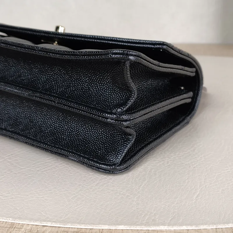 Chanel Crossbody Bag Black Grained Calfskin One Size19 × 7 × 11.5 cm — detail view 11 of 12
