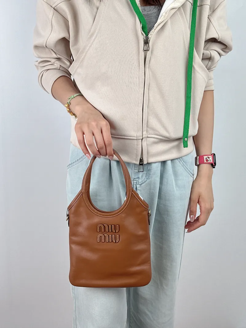 Miumiu Shoulder Bag IVY Tote Shopping Tote CC alfskin Mini 20*24 — on-model view 2 of 2