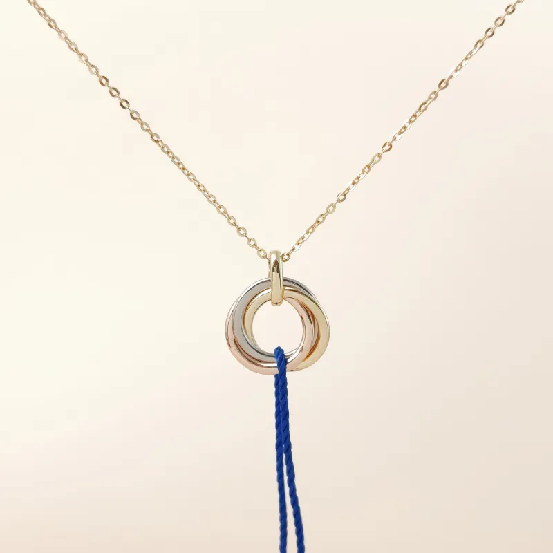 CARTIER Necklace Trinity Collection Necklace 18KW hite Gold Yellow Gold Rose Gold Small 42cm